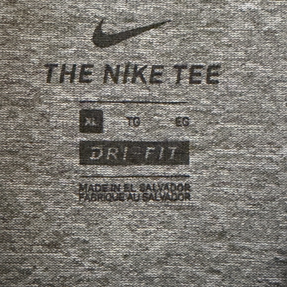 Nike Girls XL Heather Gray Tee with Pink Swoosh - Picture 3 of 5